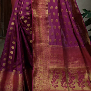 Boysenberry Purple Kanjivaram Saree