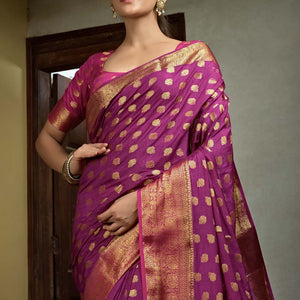 Boysenberry Purple Kanjivaram Saree