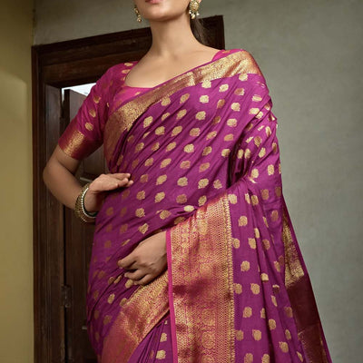 Boysenberry Purple Kanjivaram Saree