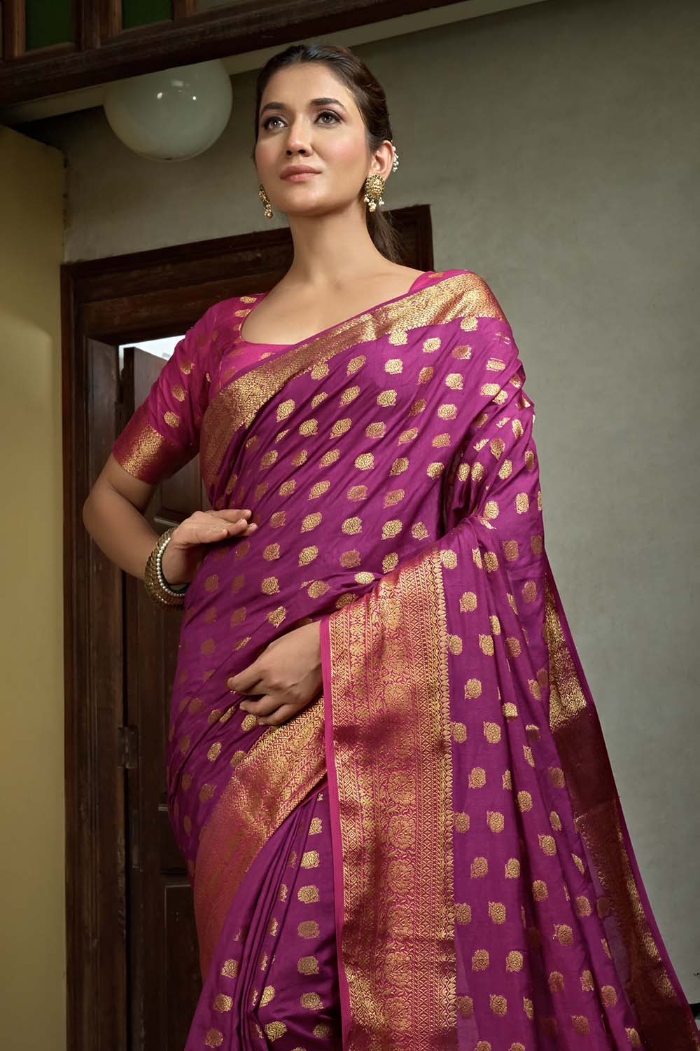Boysenberry Purple Kanjivaram Saree