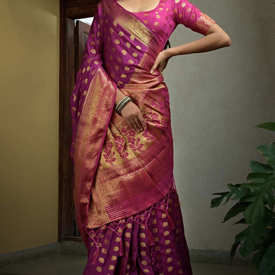 Boysenberry Purple Kanjivaram Saree
