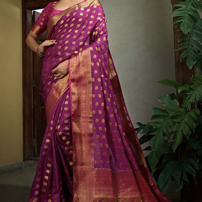 Boysenberry Purple Kanjivaram Saree