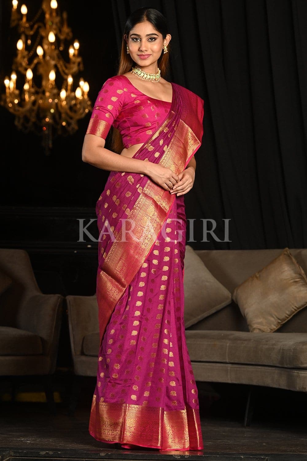 Boysenberry Purple Kanjivaram Saree