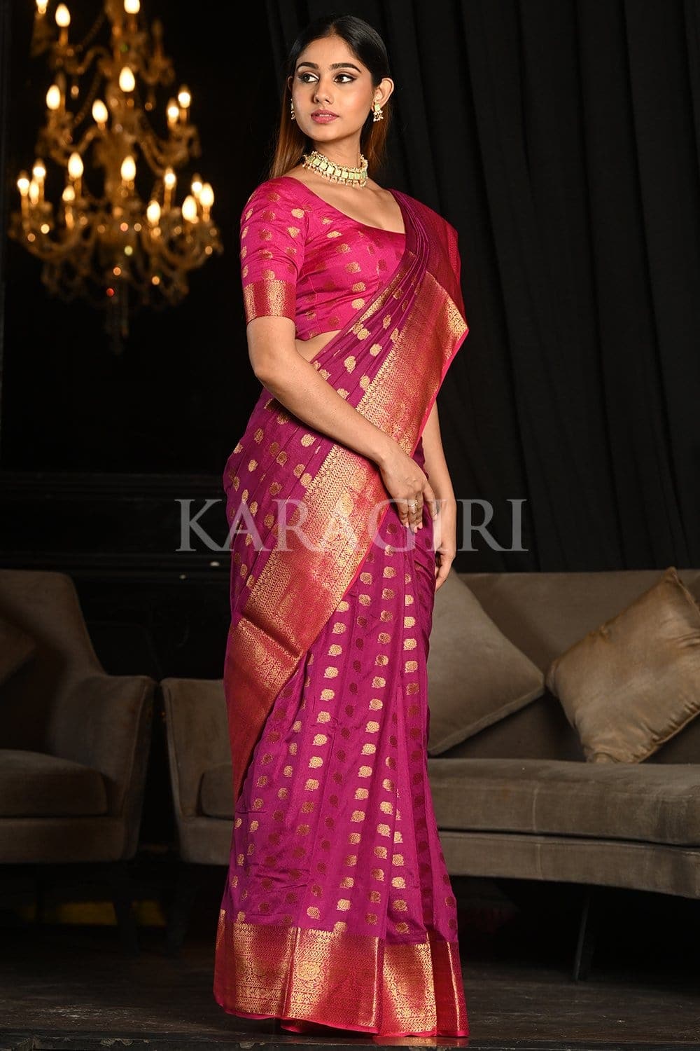 Boysenberry Purple Kanjivaram Saree
