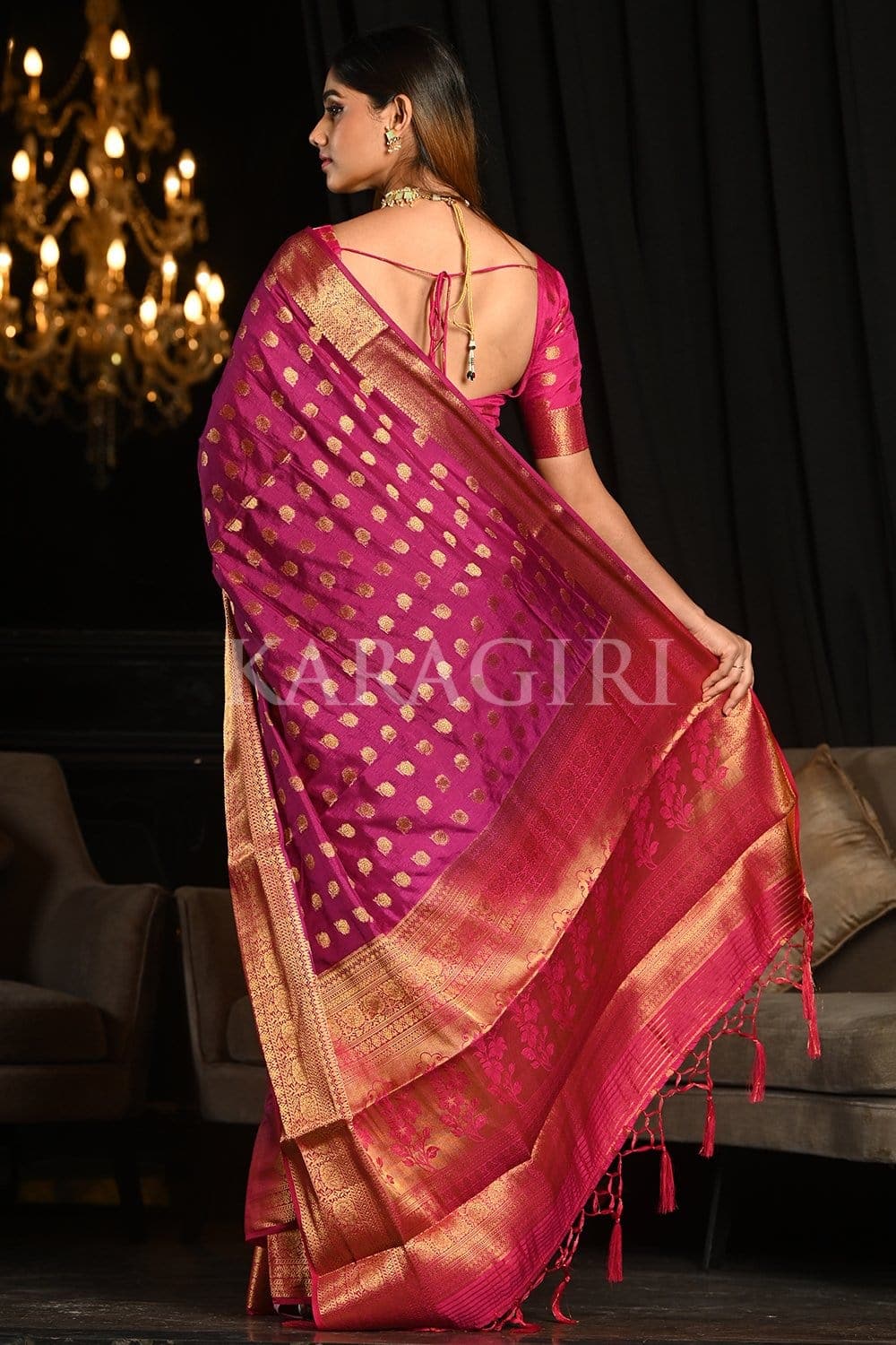 Boysenberry Purple Kanjivaram Saree