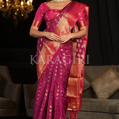 Boysenberry Purple Kanjivaram Saree