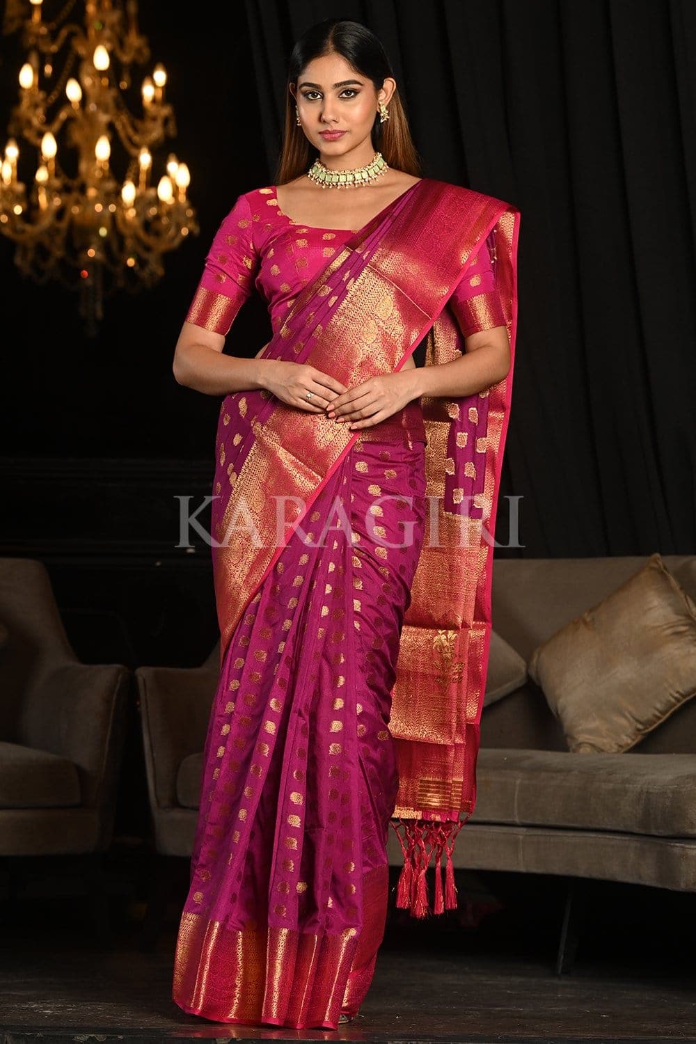 Boysenberry Purple Kanjivaram Saree