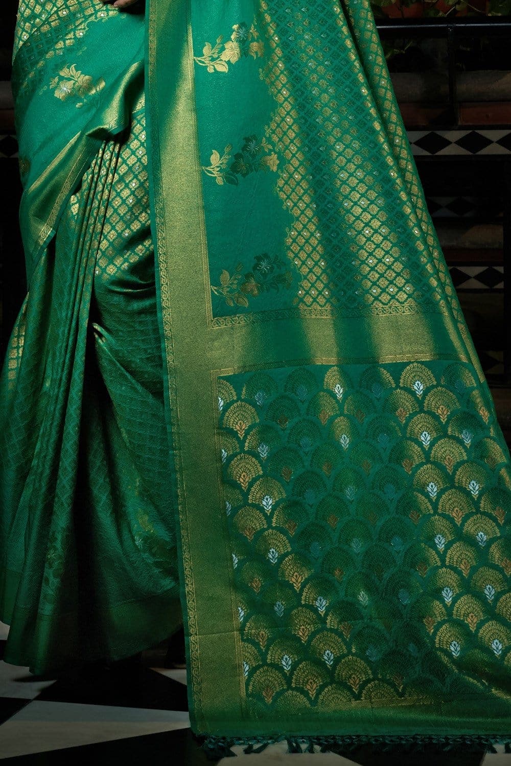 Castleton Green Kanjivaram Saree