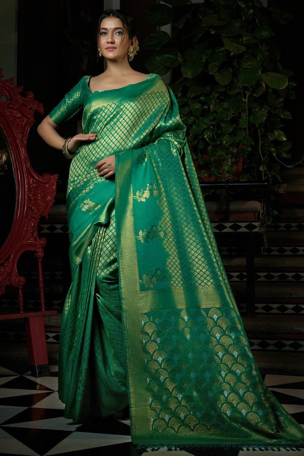 Castleton Green Kanjivaram Saree