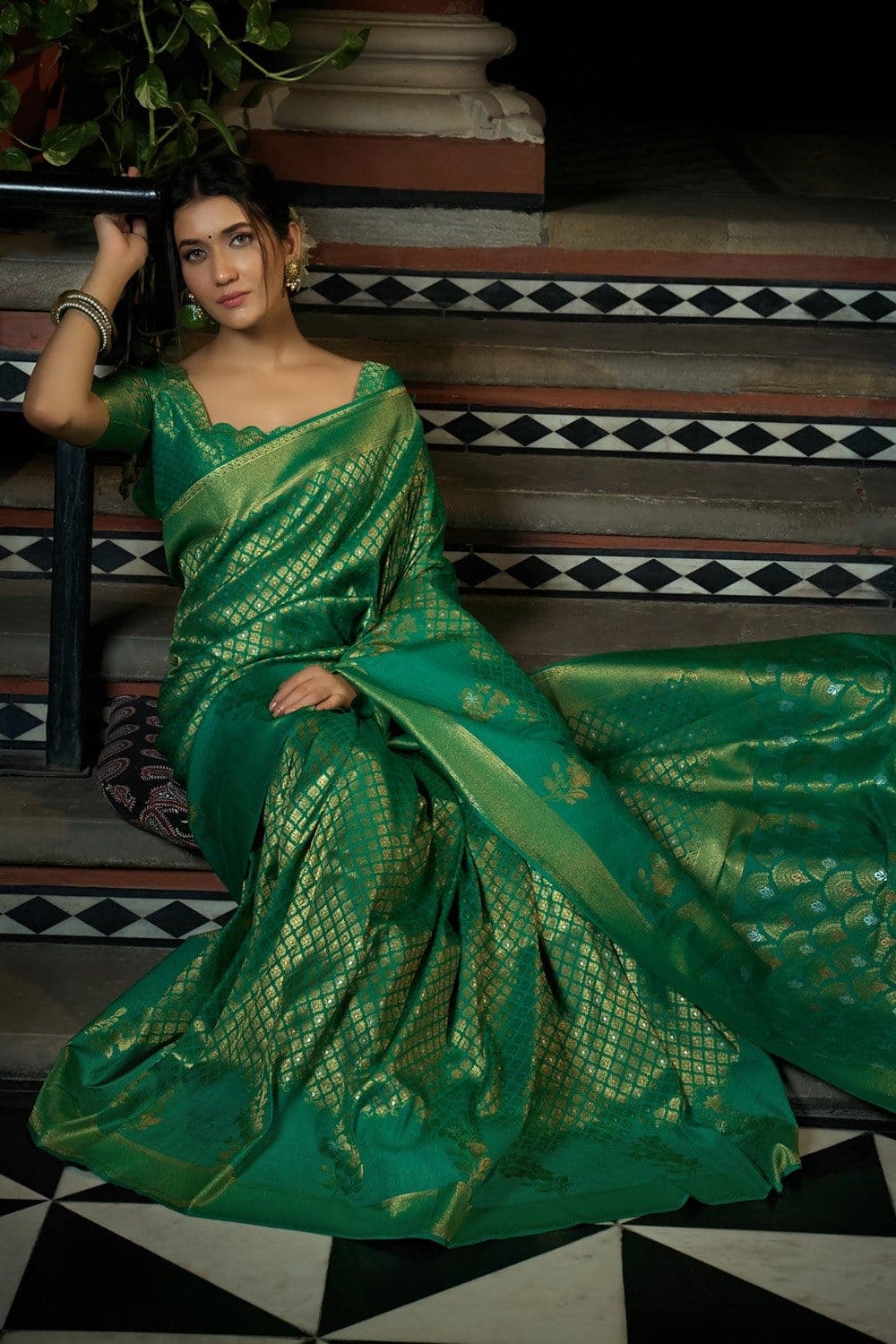 Castleton Green Kanjivaram Saree