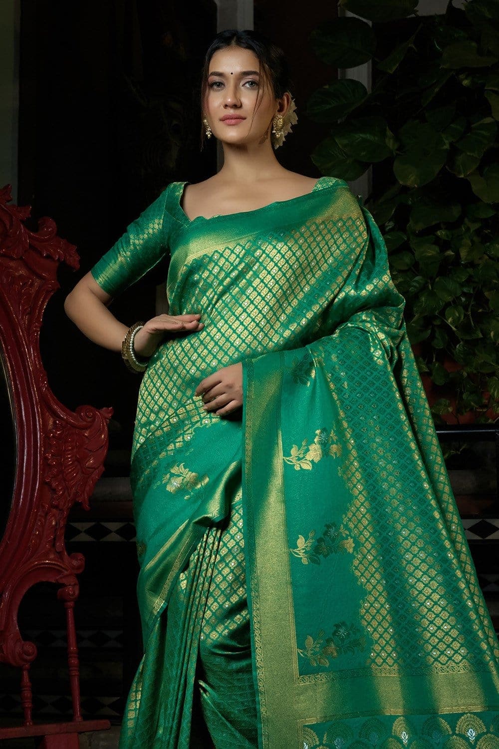Castleton Green Kanjivaram Saree