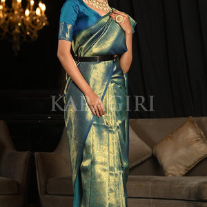 Cerulean Blue Kanjivaram Saree