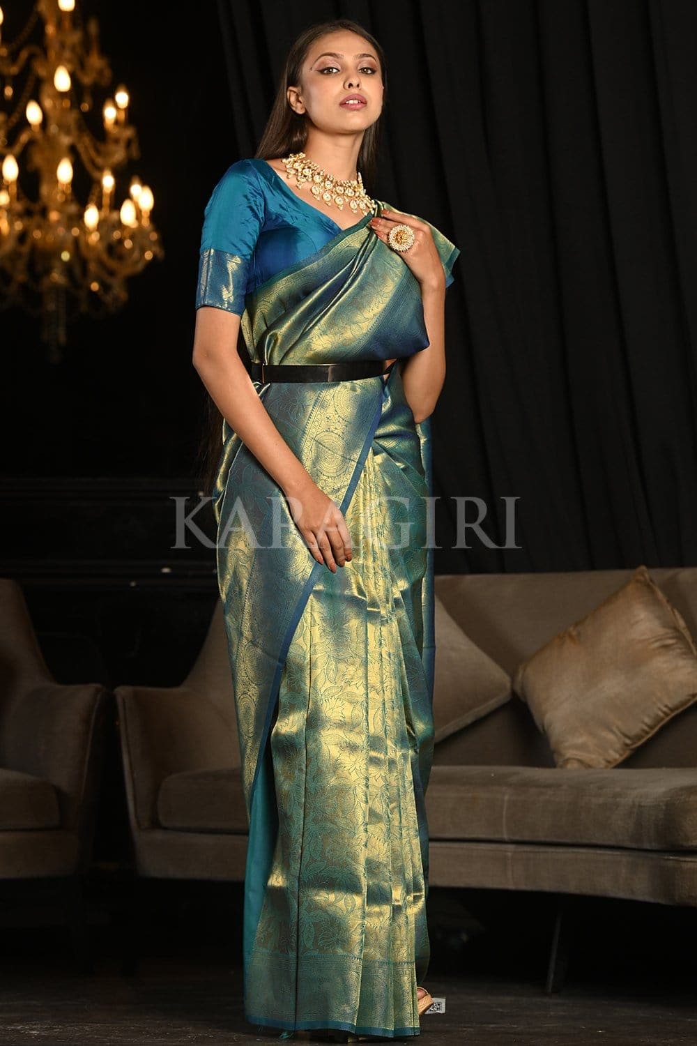 Cerulean Blue Kanjivaram Saree