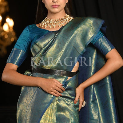 Cerulean Blue Kanjivaram Saree