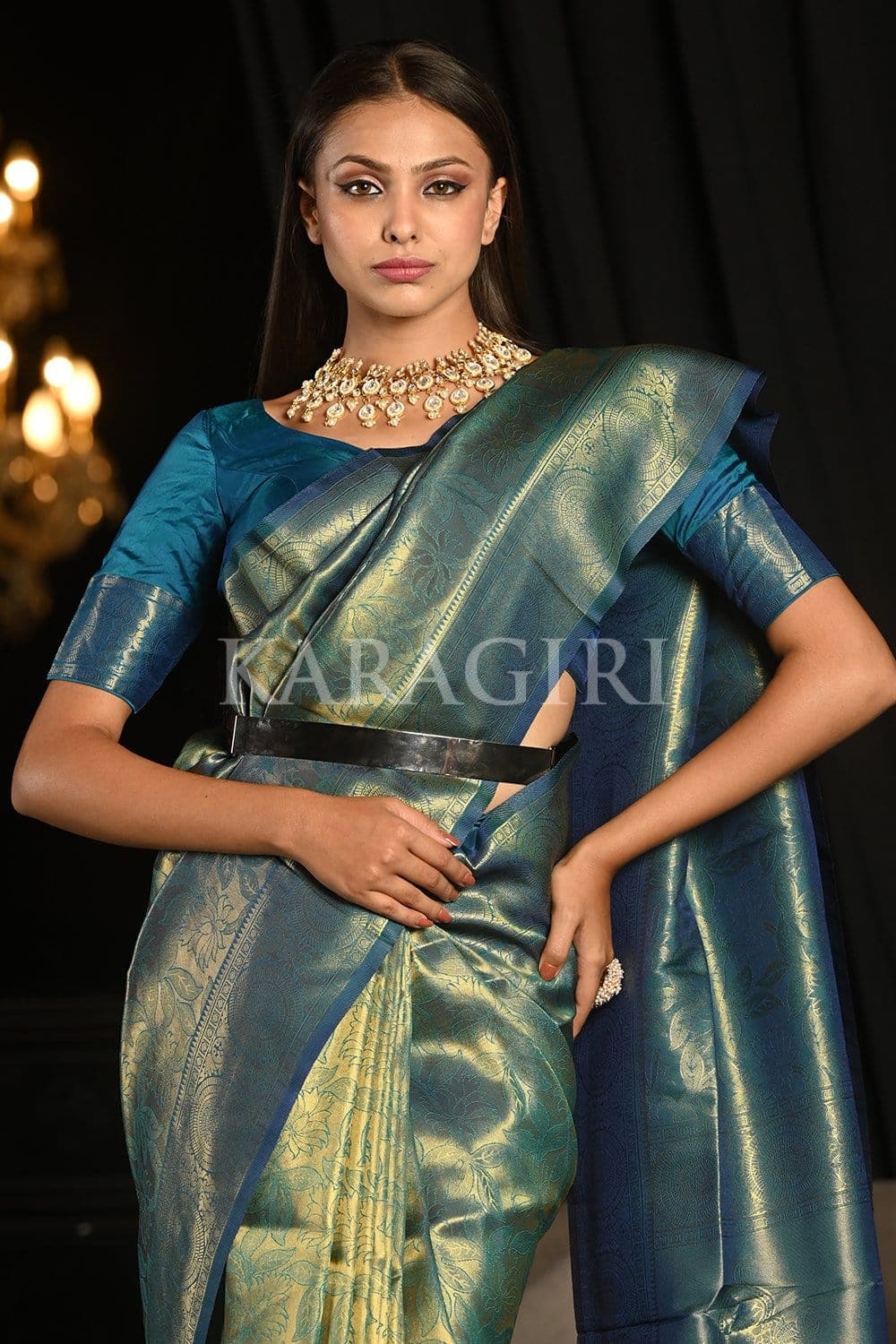 Cerulean Blue Kanjivaram Saree