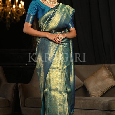 Cerulean Blue Kanjivaram Saree