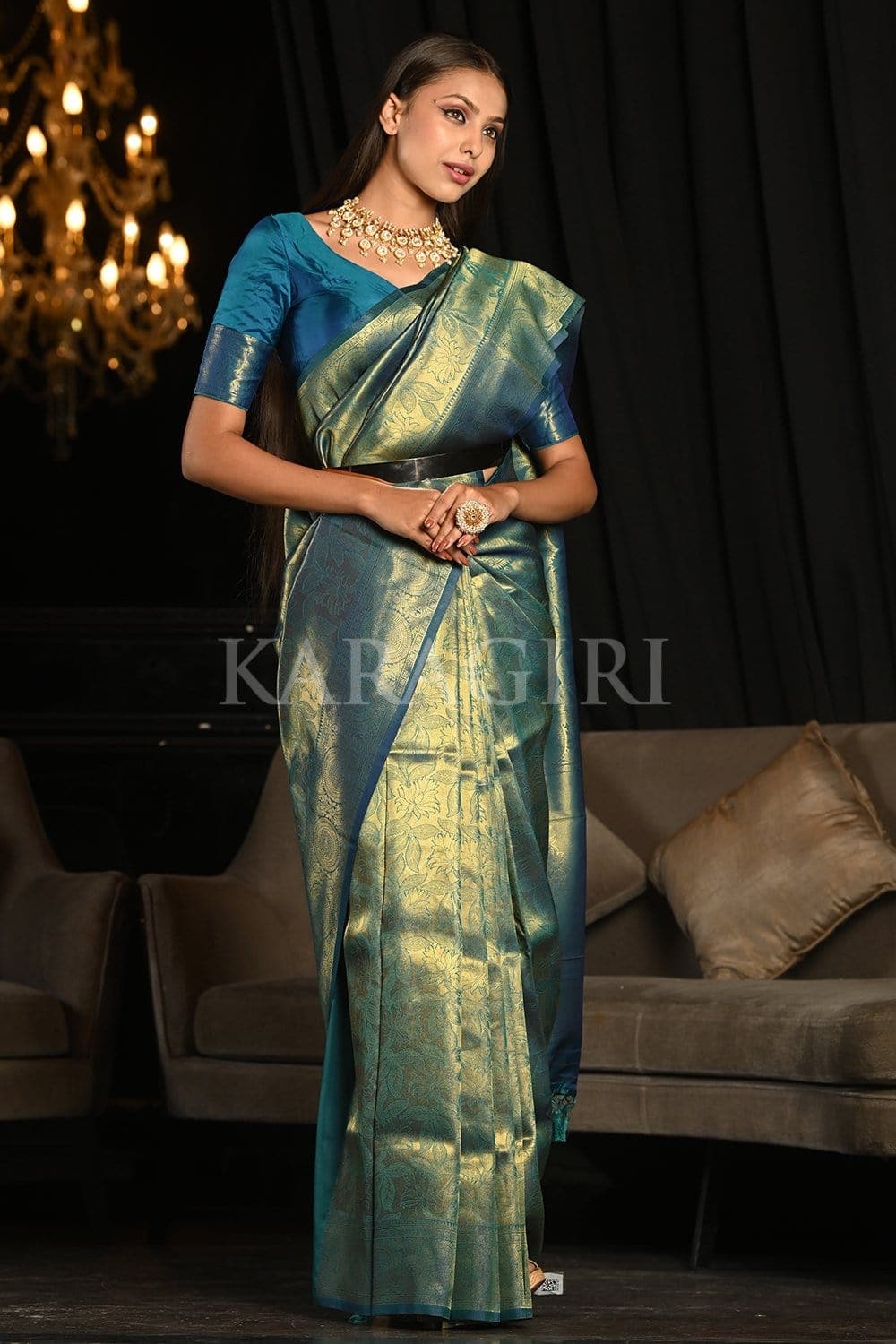 Cerulean Blue Kanjivaram Saree