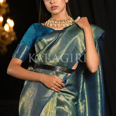 Cerulean Blue Kanjivaram Saree