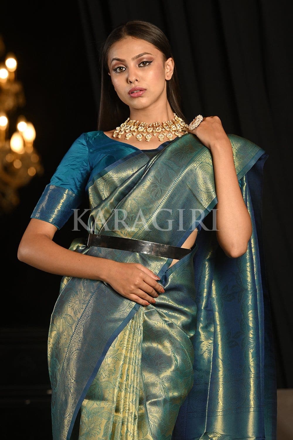 Cerulean Blue Kanjivaram Saree