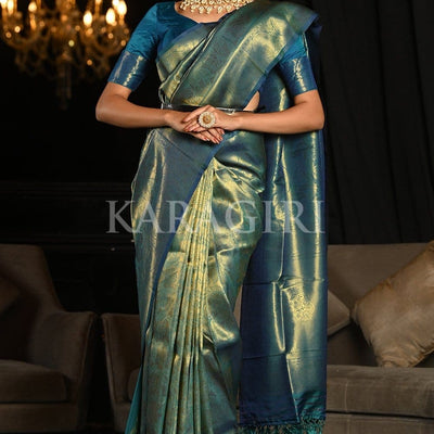 Cerulean Blue Kanjivaram Saree