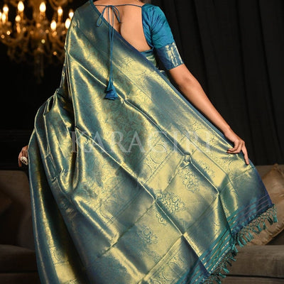 Cerulean Blue Kanjivaram Saree