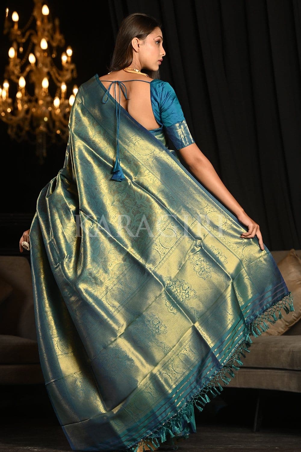 Cerulean Blue Kanjivaram Saree