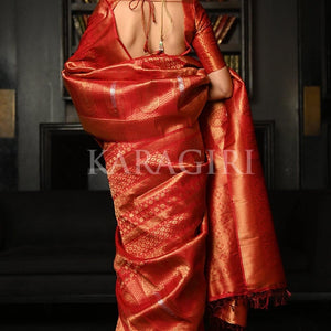 Claret Red Kanjivaram Saree
