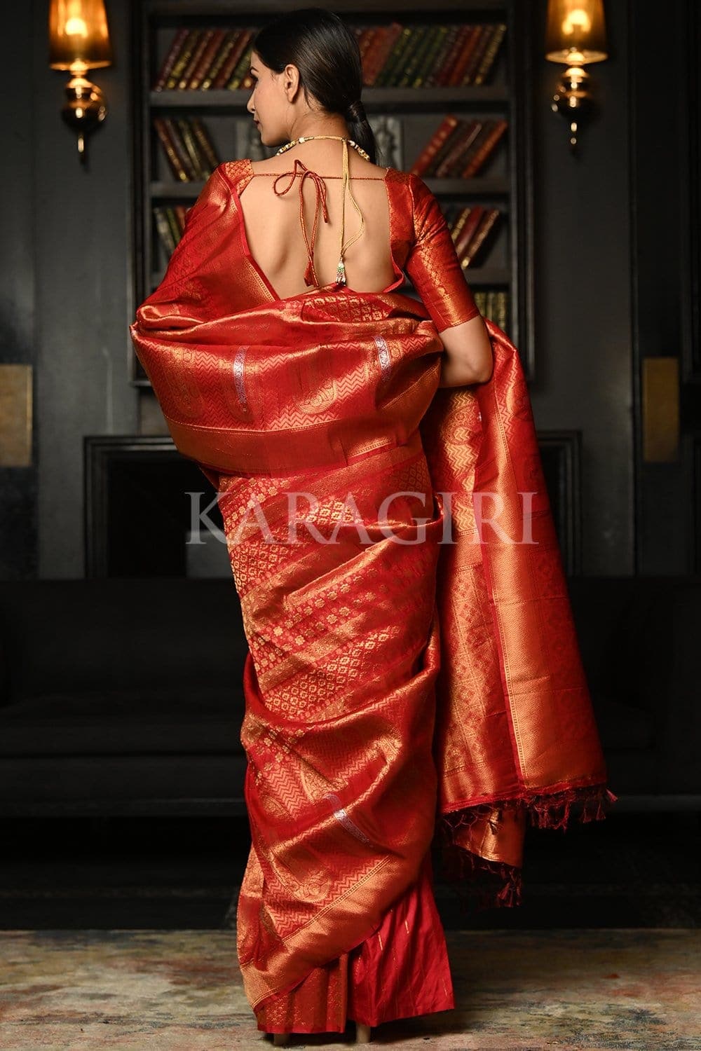 Claret Red Kanjivaram Saree