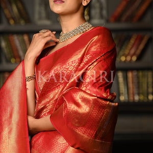 Claret Red Kanjivaram Saree