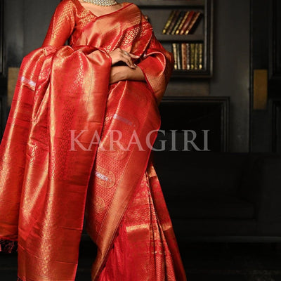 Claret Red Kanjivaram Saree