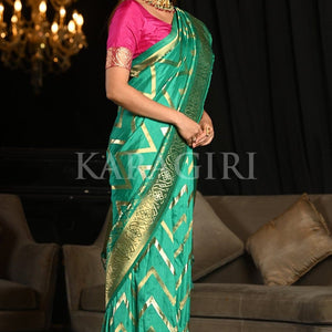 Cyan Blue Kanjivaram Saree