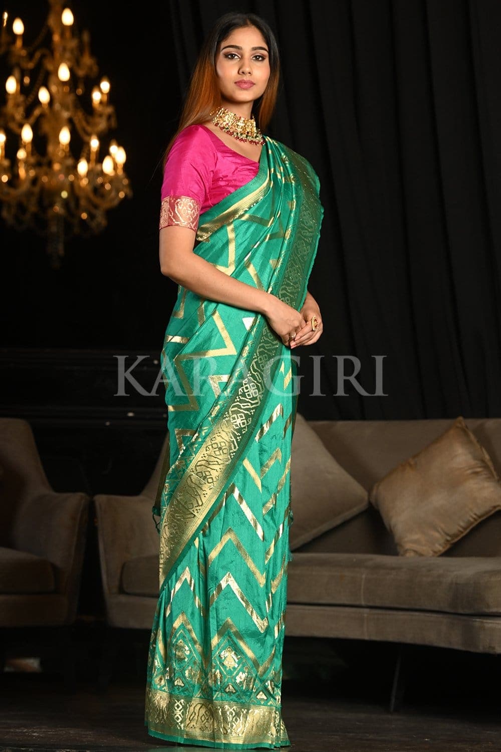 Cyan Blue Kanjivaram Saree