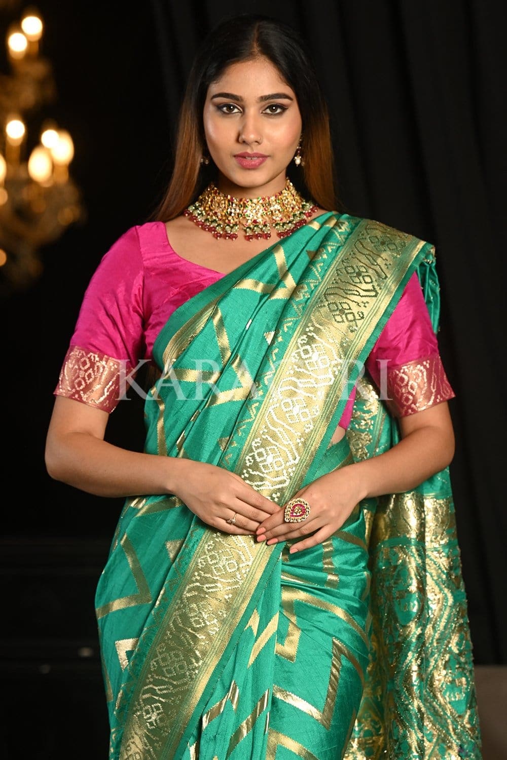Cyan Blue Kanjivaram Saree