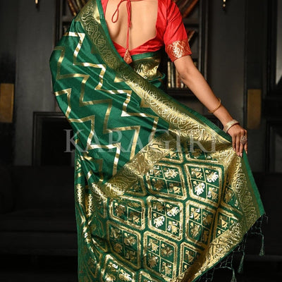 Deep Green Kanjivaram Saree