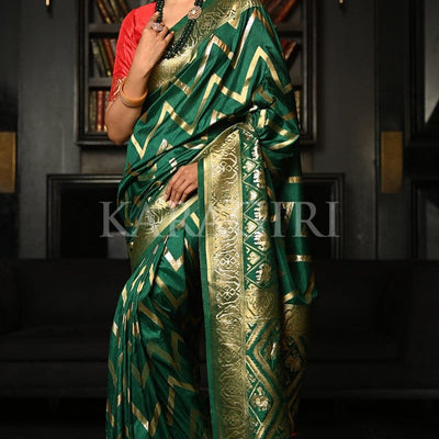 Deep Green Kanjivaram Saree