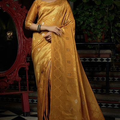 Dijon Yellow Kanjivaram Saree