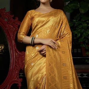 Dijon Yellow Kanjivaram Saree