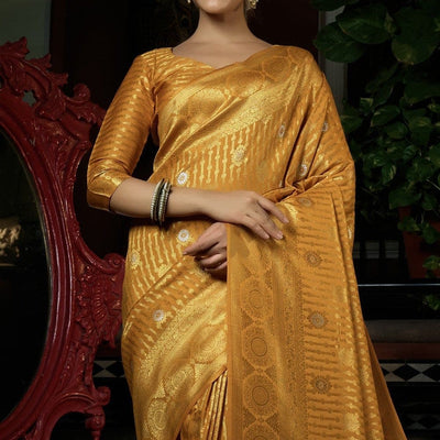 Dijon Yellow Kanjivaram Saree