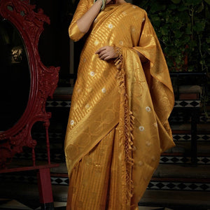 Dijon Yellow Kanjivaram Saree