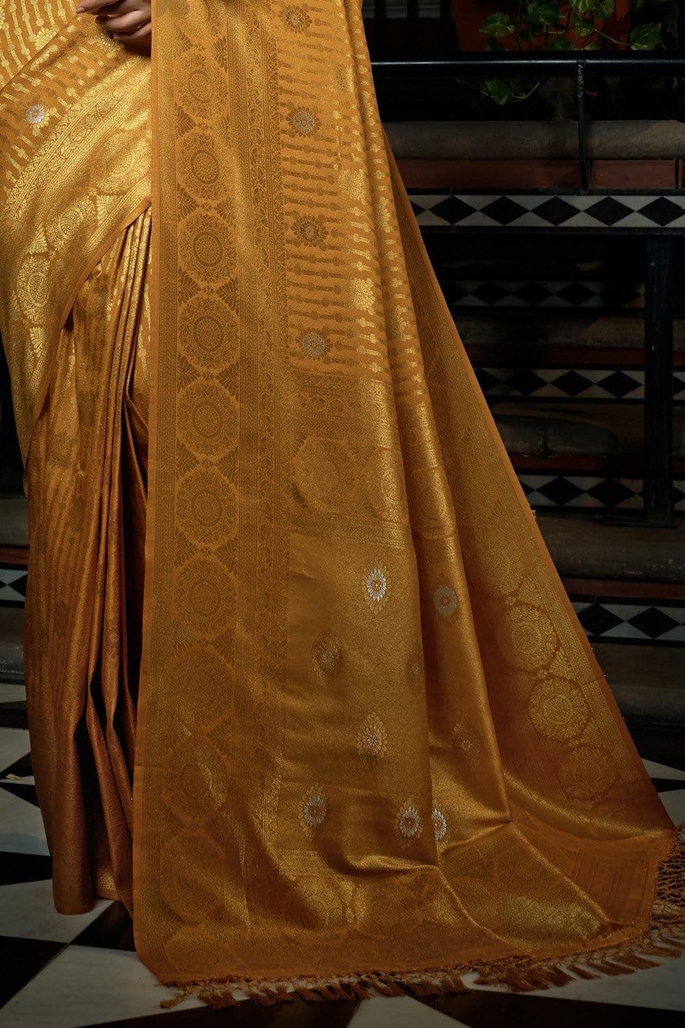 Dijon Yellow Kanjivaram Saree