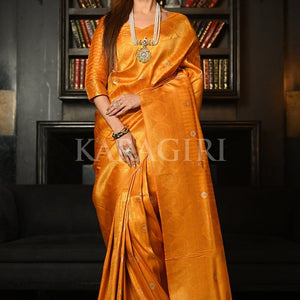 Dijon Yellow Kanjivaram Saree