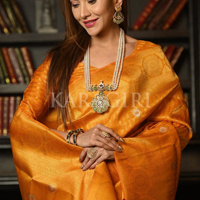 Dijon Yellow Kanjivaram Saree