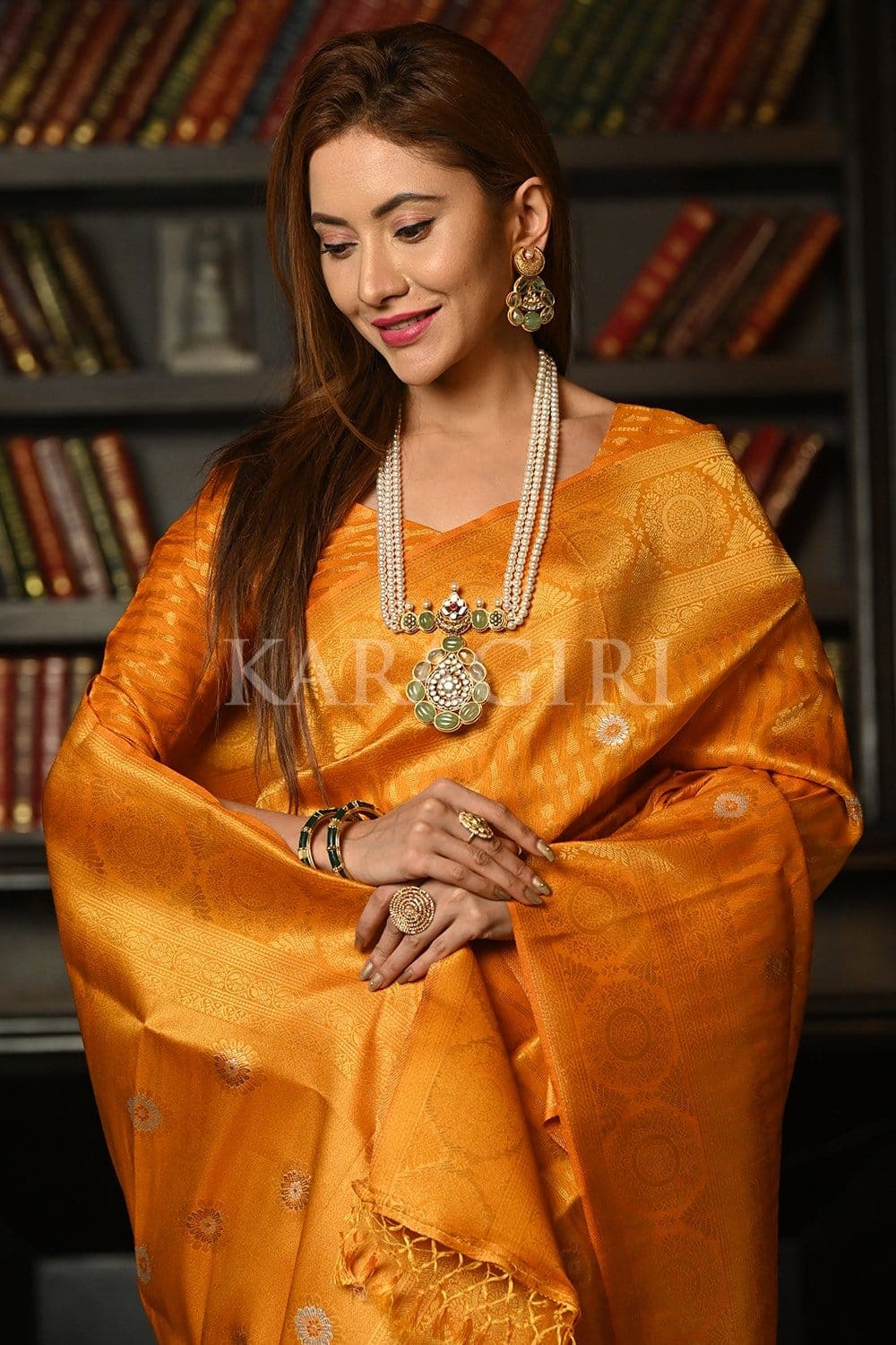 Dijon Yellow Kanjivaram Saree