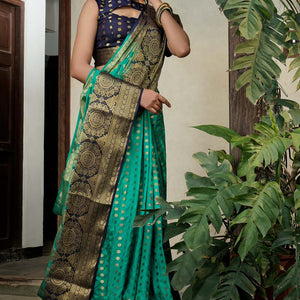 Emerald Green Kanjivaram Saree