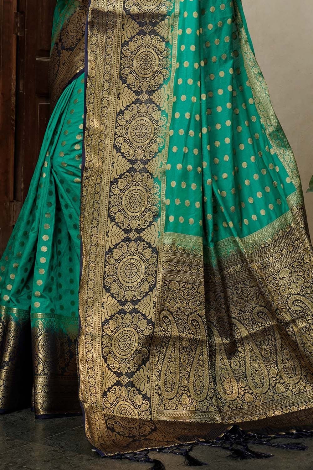 Emerald Green Kanjivaram Saree