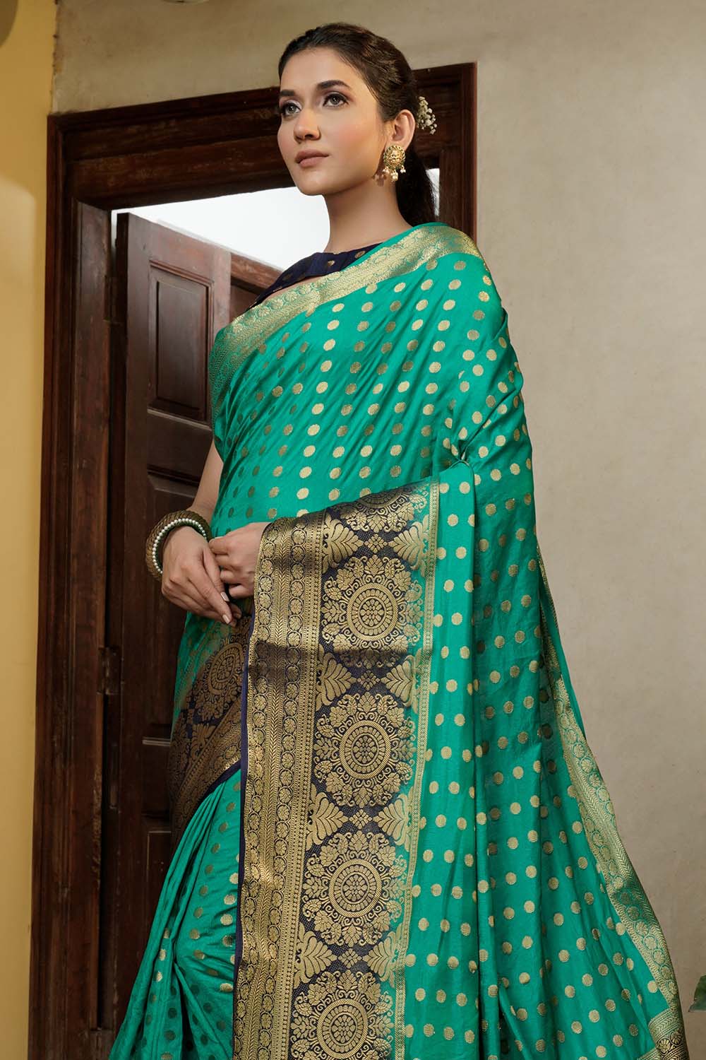 Emerald Green Kanjivaram Saree