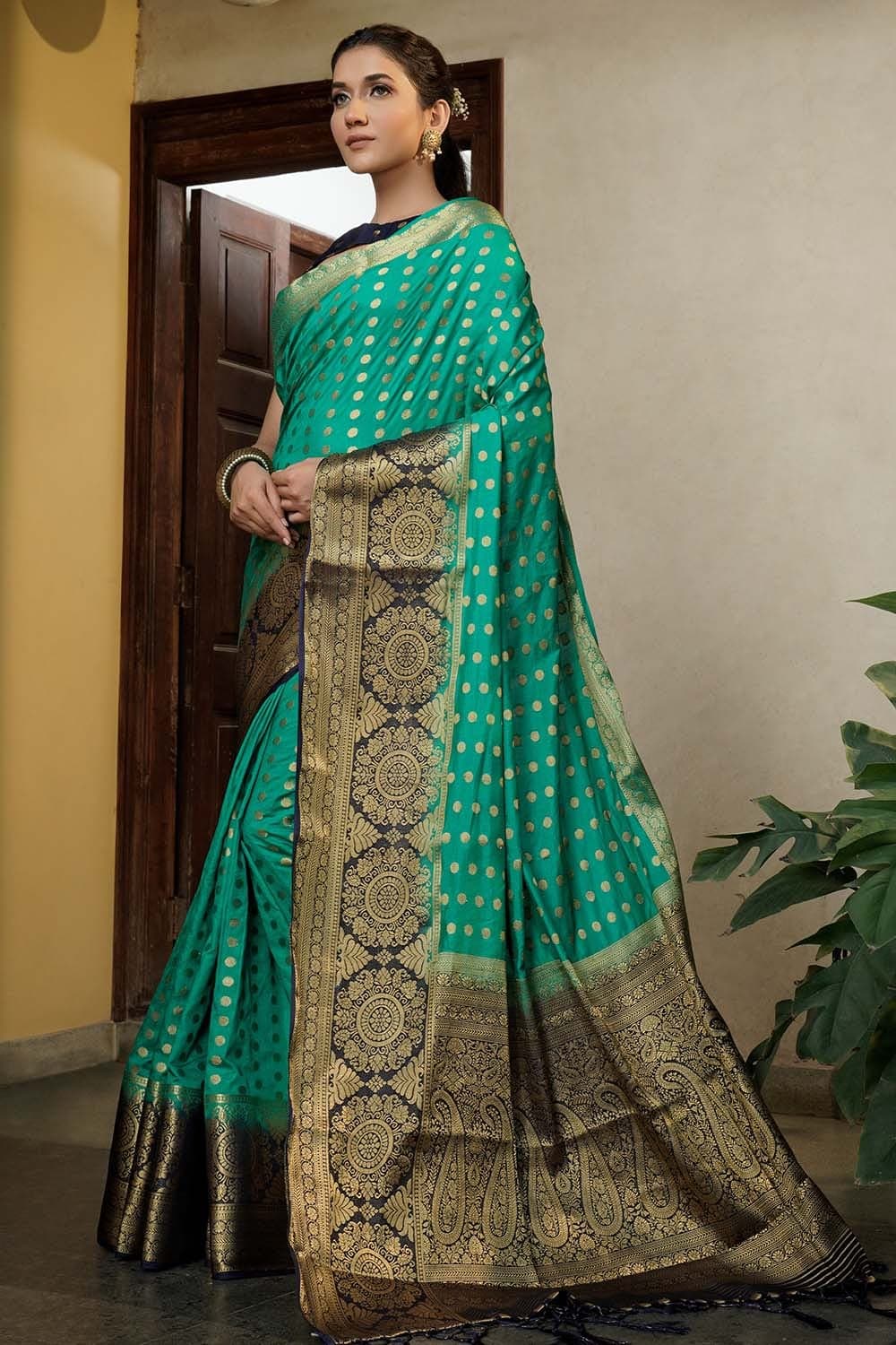 Emerald Green Kanjivaram Saree