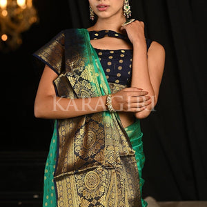 Emerald Green Kanjivaram Saree