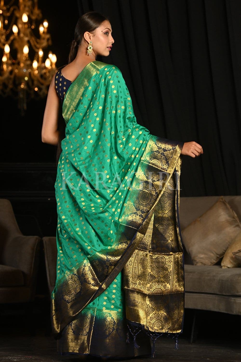 Emerald Green Kanjivaram Saree