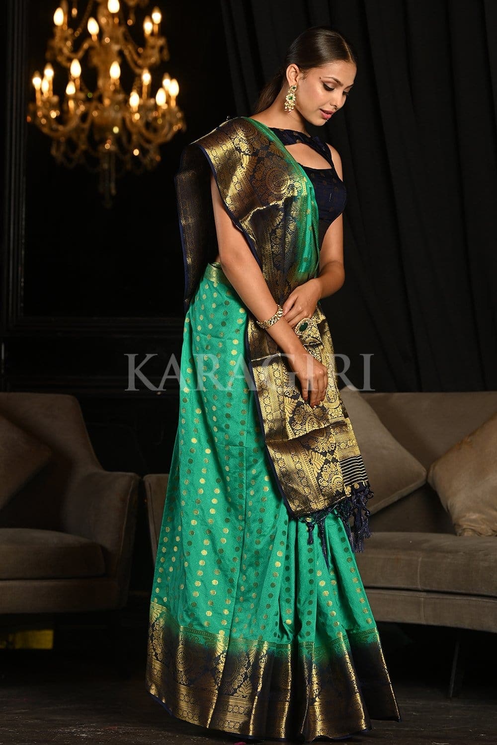 Emerald Green Kanjivaram Saree